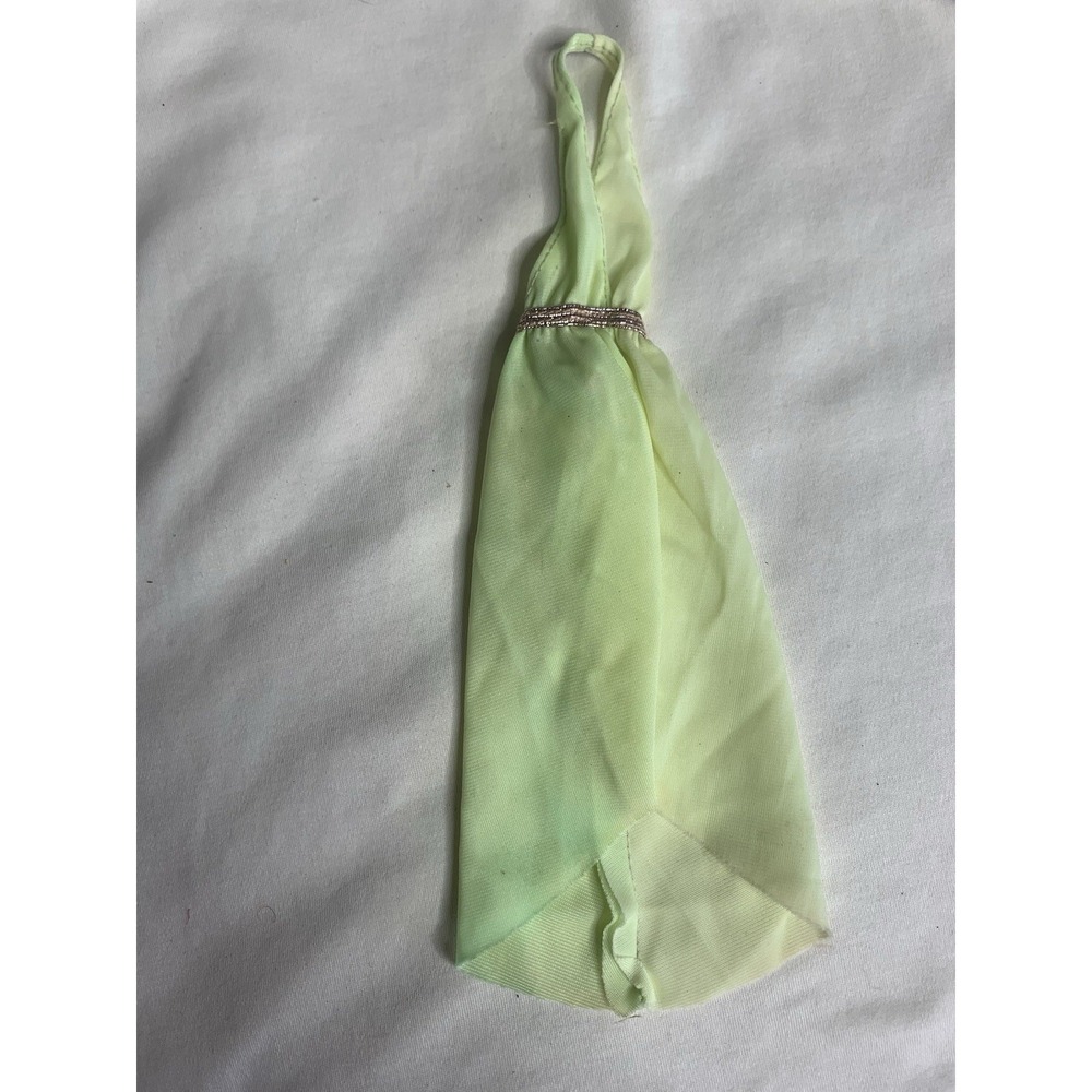 VTG Barbie Fashion - #1464 Yellow/Green Halter‎ Dress Long